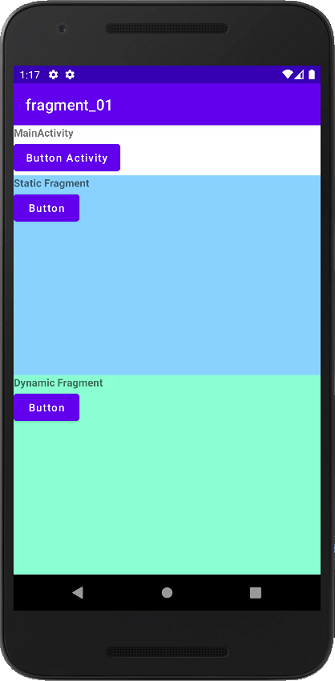Интерфейс примера android-fragment 